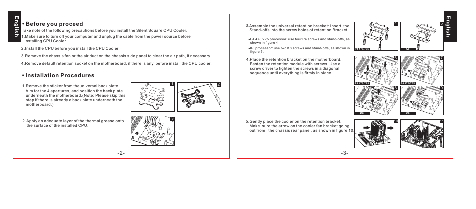 Before you proceed, Installation procedures, English | Asus Silent Square User Manual | Page 2 / 17