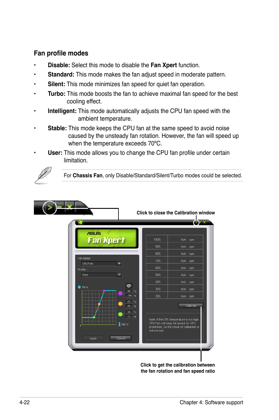 Fan profile modes | Asus P5Q User Manual | Page 134 / 184