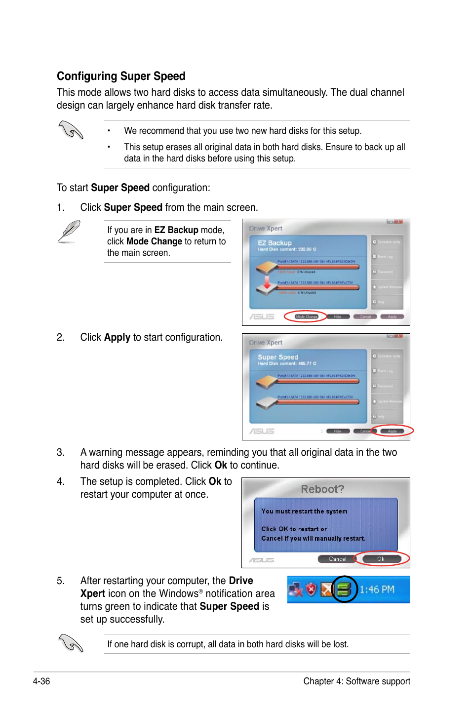 Configuring super speed | Asus P5Q User Manual | Page 148 / 184