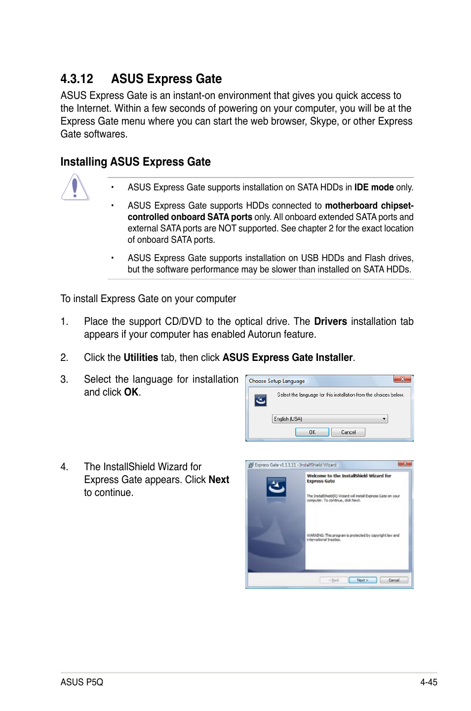 12 asus express gate, 12 asus express gate -45 | Asus P5Q User Manual | Page 157 / 184