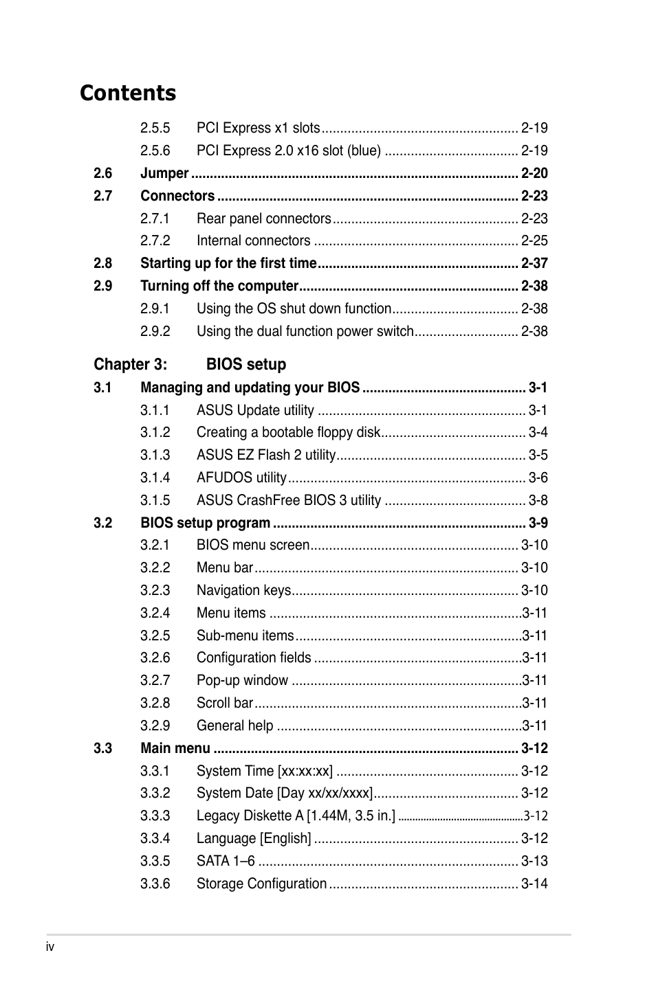 Asus P5Q User Manual | Page 4 / 184