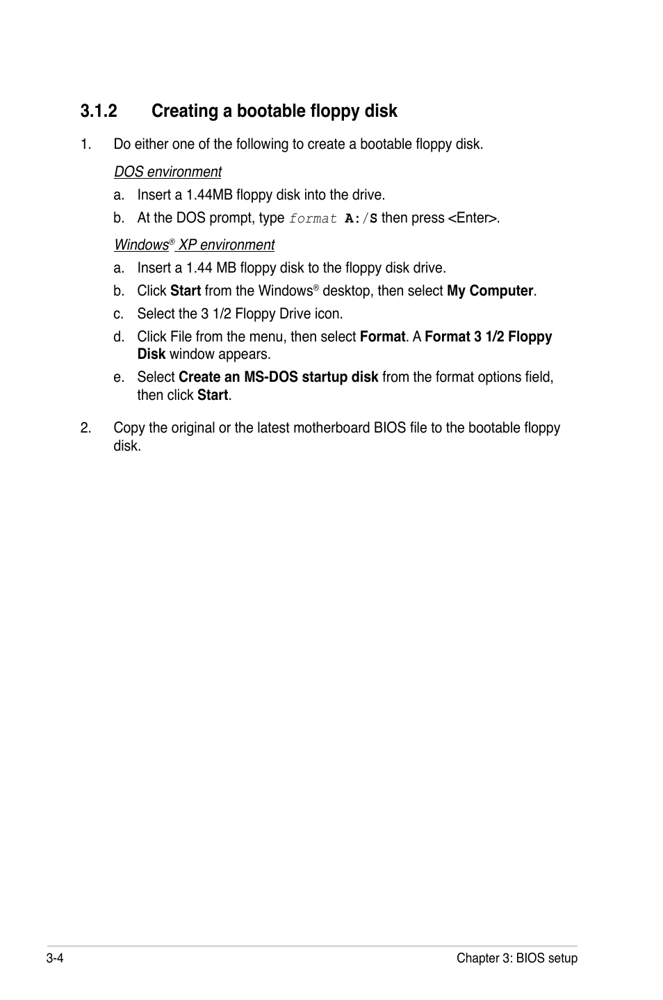 2 creating a bootable floppy disk, Creating a bootable floppy disk -4 | Asus P5Q User Manual | Page 70 / 184