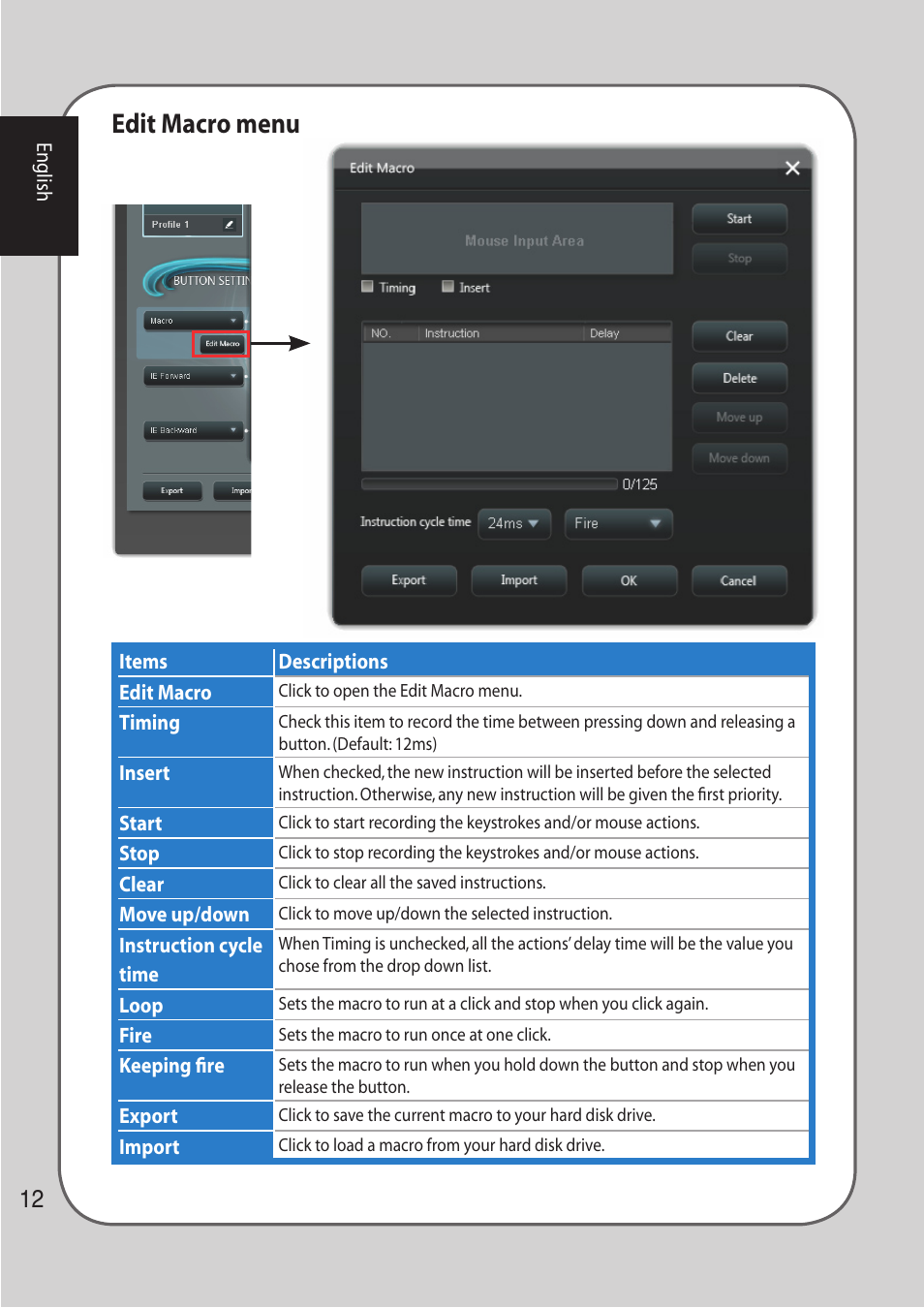 Edit macro menu | Asus GX900 User Manual | Page 12 / 13