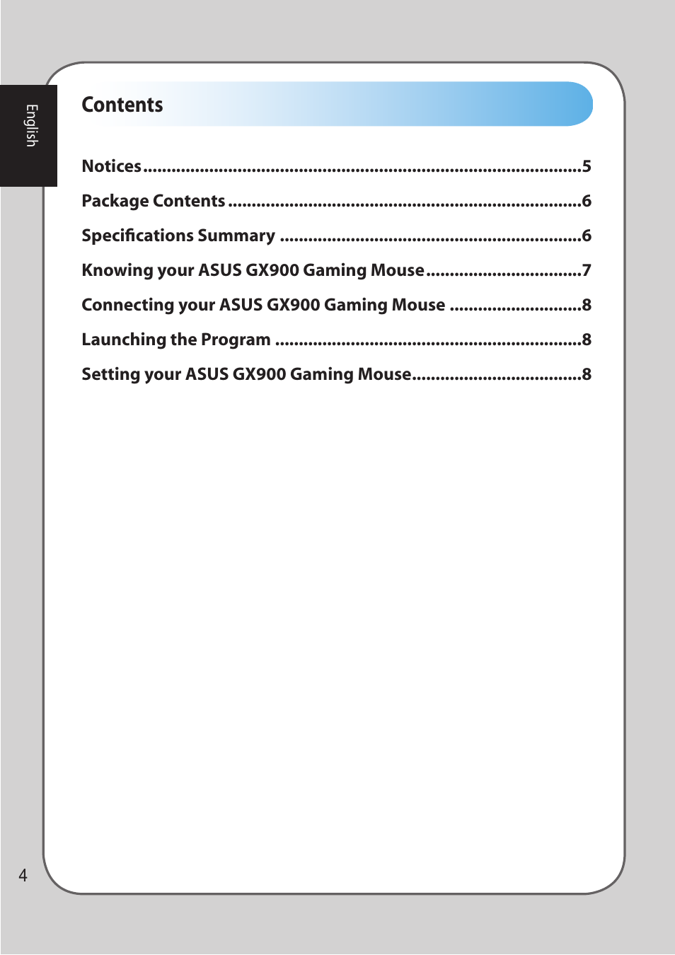 Asus GX900 User Manual | Page 4 / 13