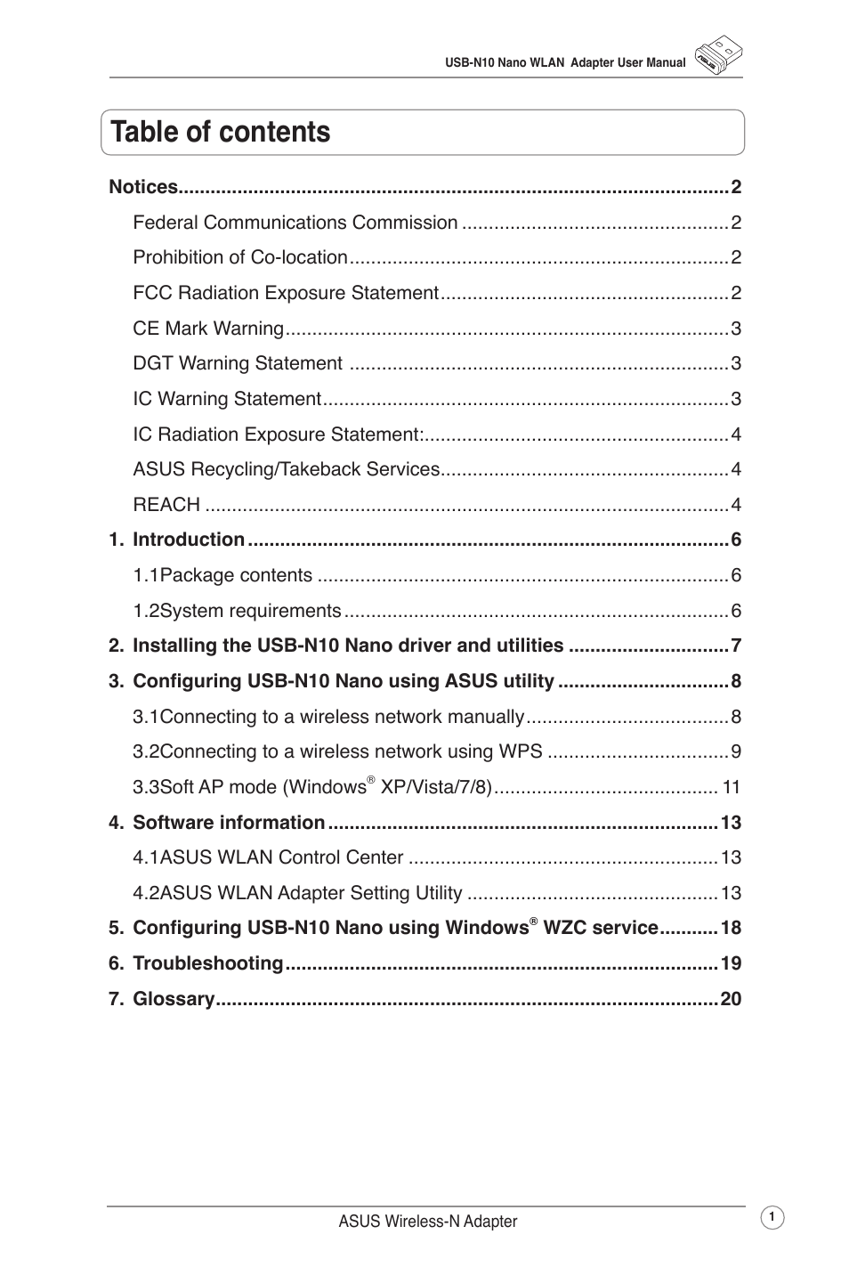 Asus USB-N10 NANO User Manual | Page 4 / 32
