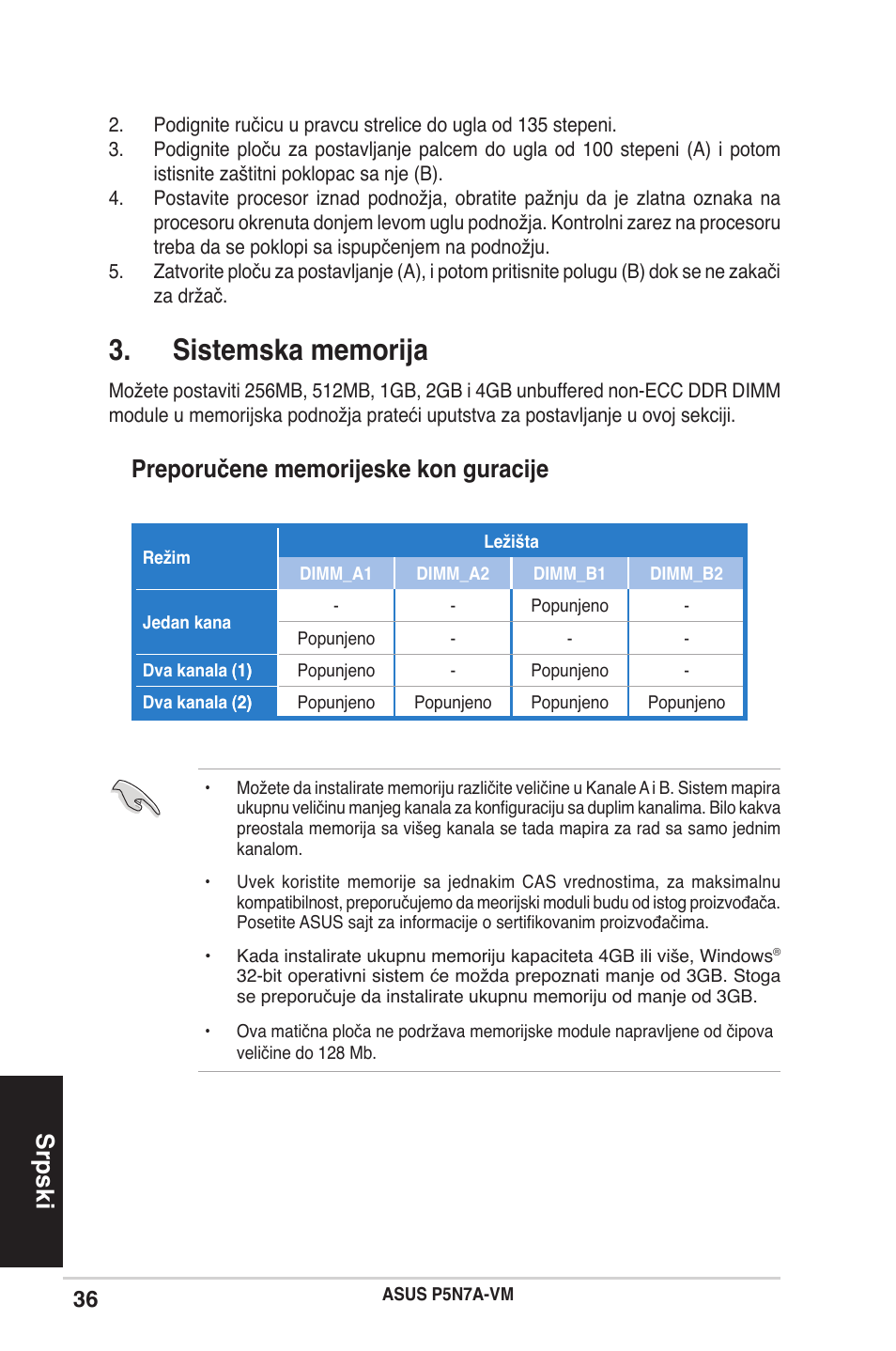 Srpski | Asus P5N7A-VM User Manual | Page 36 / 38