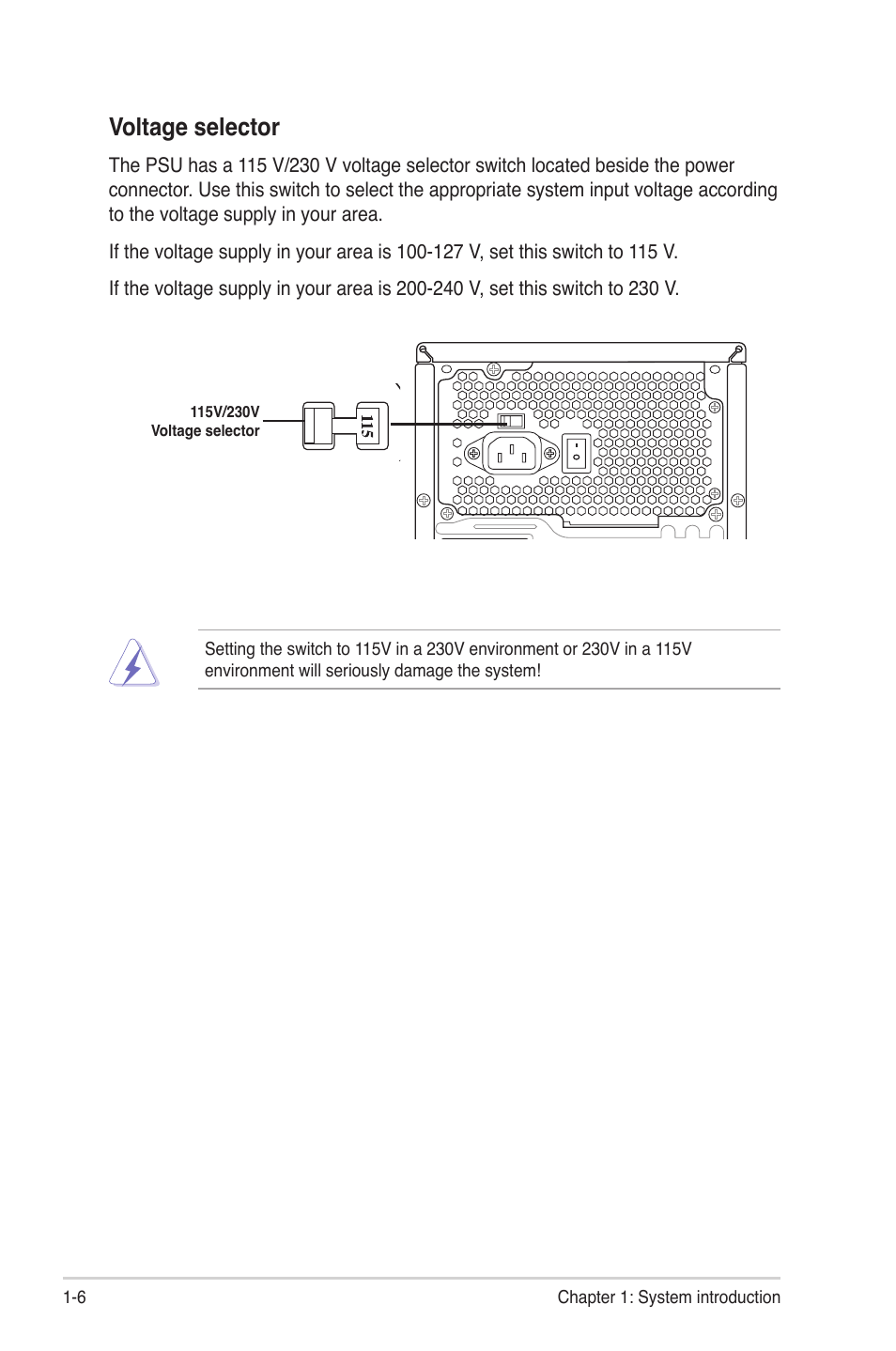 Voltage selector | Asus V4-M3A3200 User Manual | Page 18 / 112