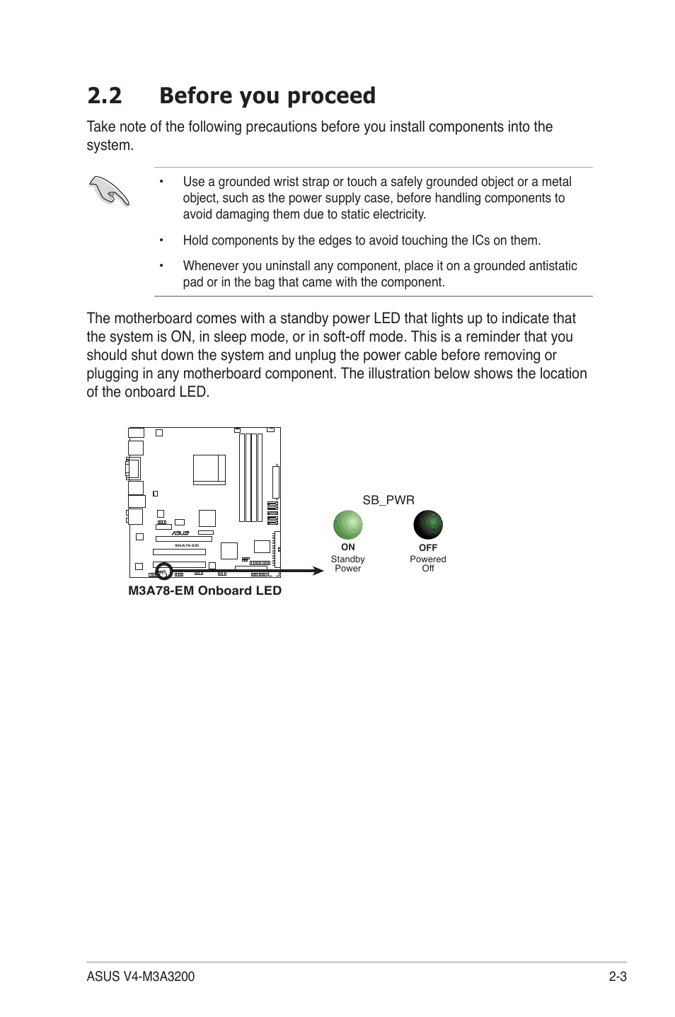 2 before you proceed, Before you proceed -3 | Asus V4-M3A3200 User Manual | Page 23 / 112