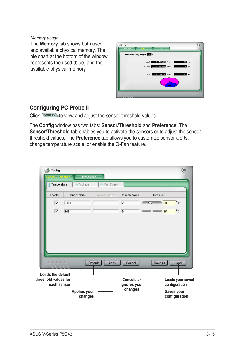 Configuring pc probe ii | Asus V4-M3A3200 User Manual | Page 57 / 112