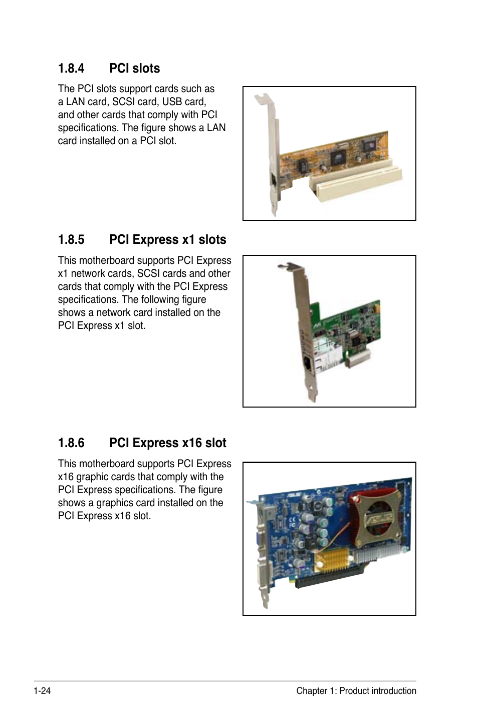 4 pci slots, 5 pci express x1 slots, 6 pci express x16 slot | Asus P5KPL-E User Manual | Page 36 / 98