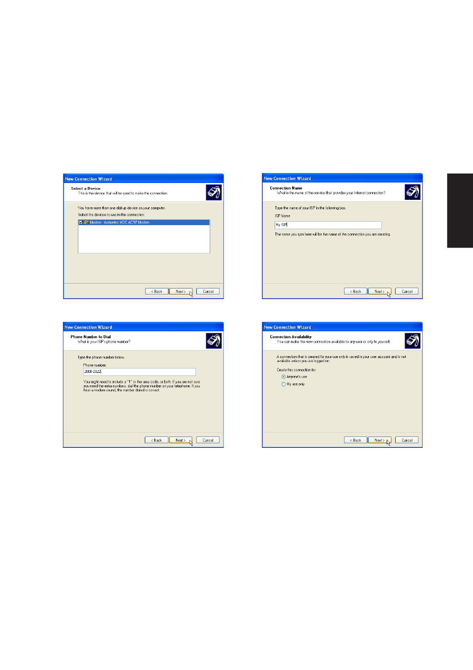 Modem configuration (cont’) | Asus M6N User Manual | Page 39 / 114