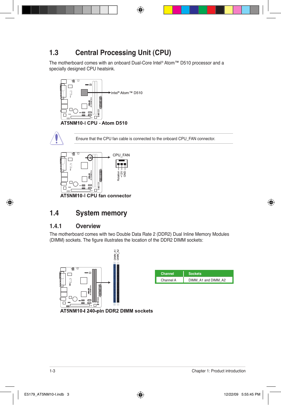 3 central processing unit (cpu), 1 overview | Asus AT5NM10-I User Manual | Page 12 / 43