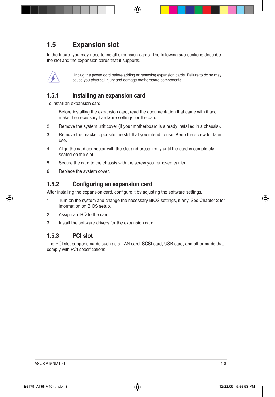 5 expansion slot | Asus AT5NM10-I User Manual | Page 17 / 43