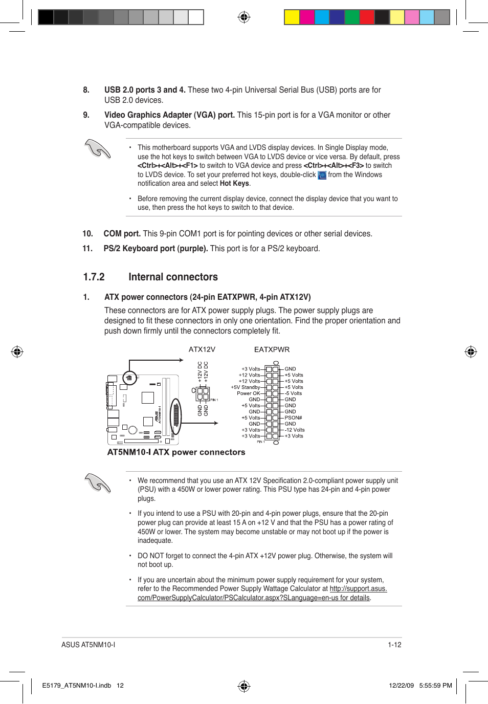 2 internal connectors | Asus AT5NM10-I User Manual | Page 21 / 43