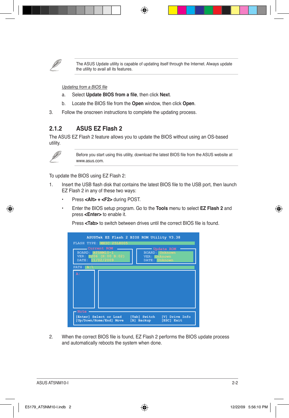 2 asus ez flash 2 | Asus AT5NM10-I User Manual | Page 29 / 43