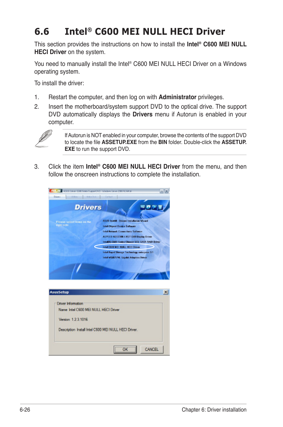 6 intel® c600 mei null heci driver, Intel, C600 mei null heci driver -26 | 6 intel, C600 mei null heci driver | Asus Z9NH-D12 User Manual | Page 178 / 196