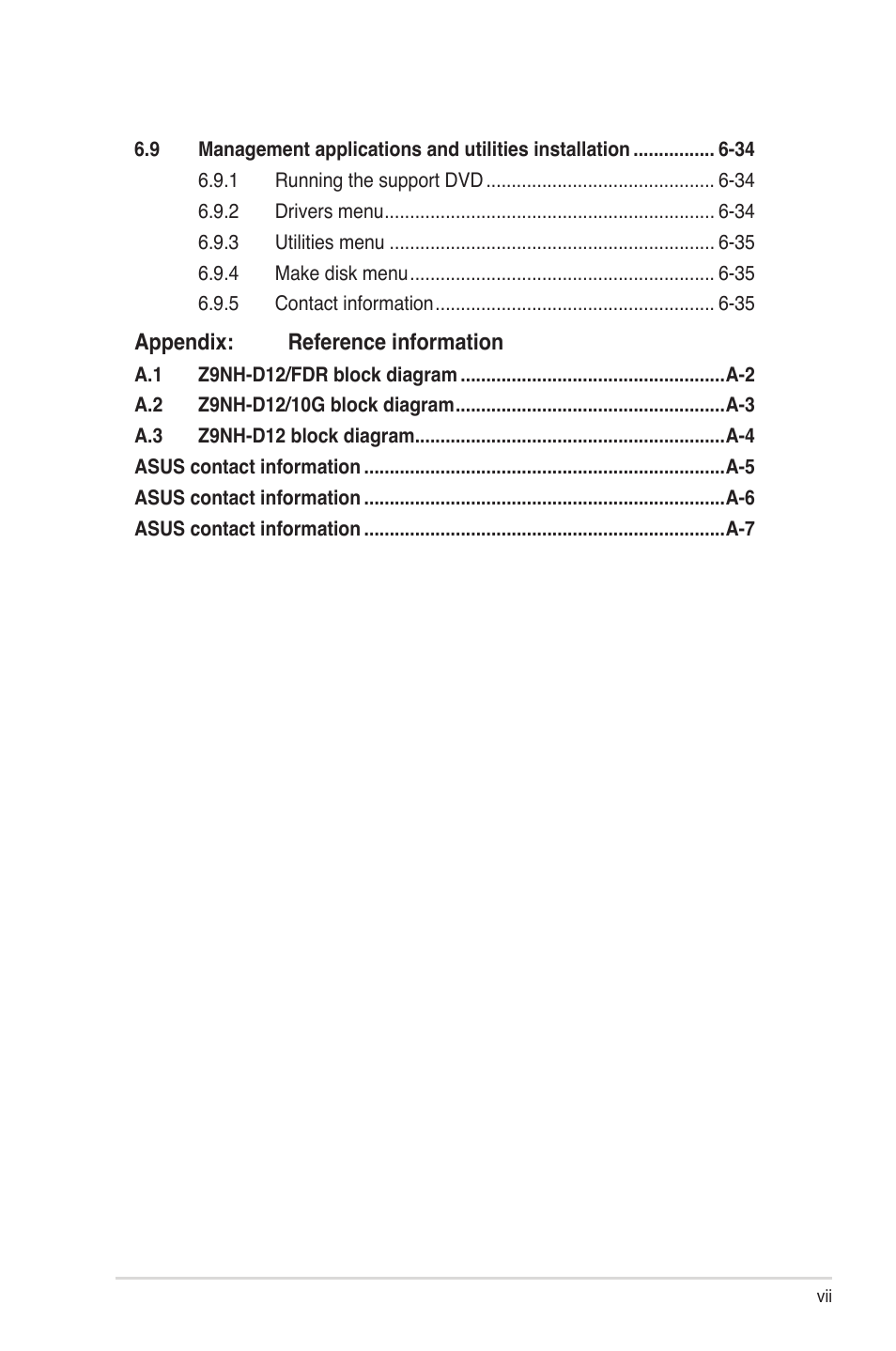 Asus Z9NH-D12 User Manual | Page 7 / 196