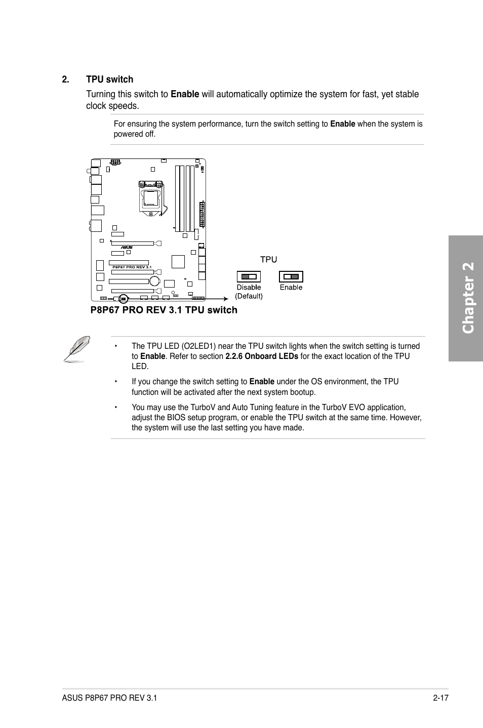 Chapter 2 | Asus P8P67 PRO (REV 3.1) User Manual | Page 35 / 136