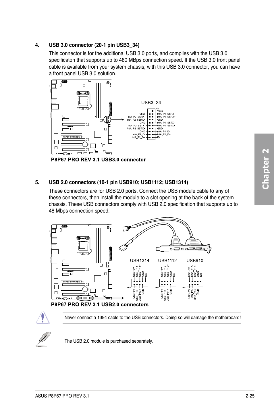 Chapter 2 | Asus P8P67 PRO (REV 3.1) User Manual | Page 43 / 136