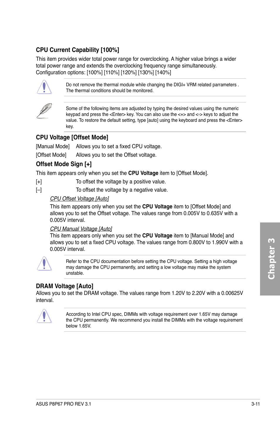 Chapter 3 | Asus P8P67 PRO (REV 3.1) User Manual | Page 77 / 136