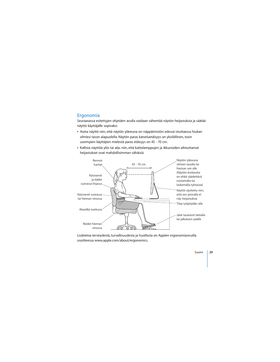 Ergonomia | Apple LED Cinema Display User Manual | Page 29 / 90