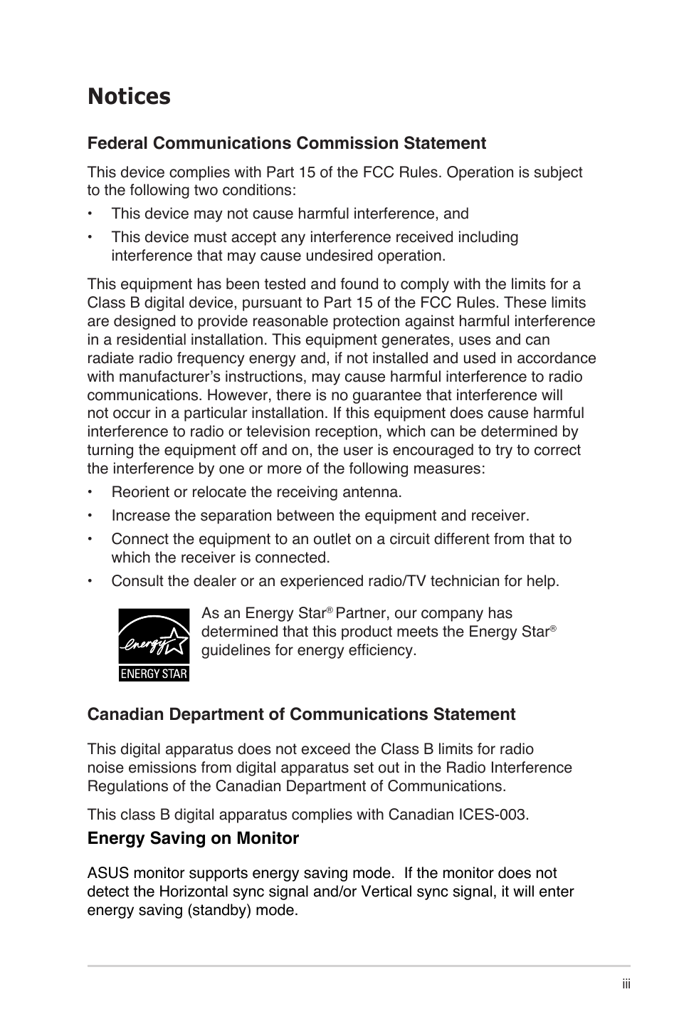 Notices | Asus B24N User Manual | Page 3 / 18