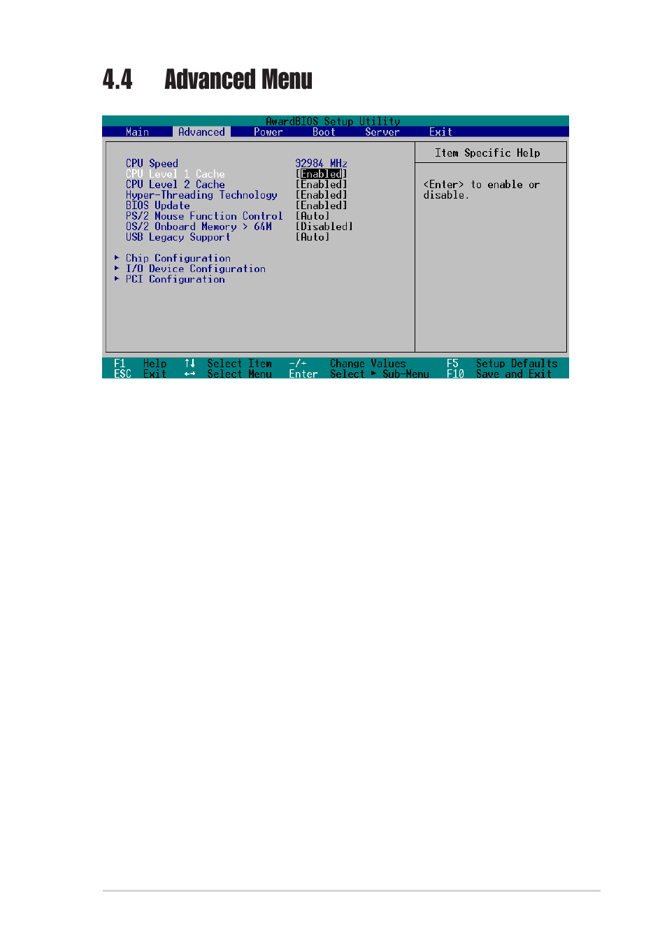 4 advanced menu | Asus PRL-DLS User Manual | Page 83 / 136