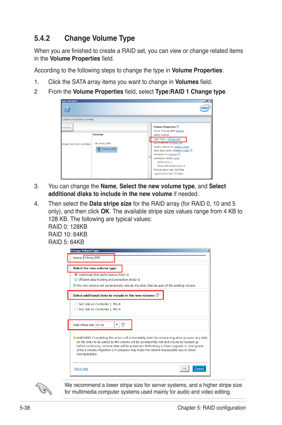 2 change volume type, Change volume type -38 | Asus Z9NA-D6 User Manual | Page 146 / 188