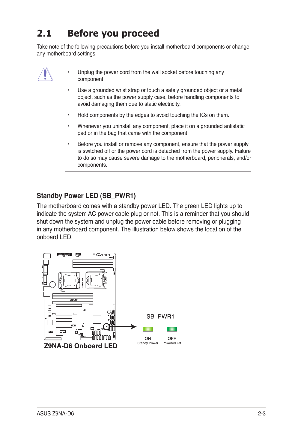 1 before you proceed, Before you proceed -3 | Asus Z9NA-D6 User Manual | Page 23 / 188