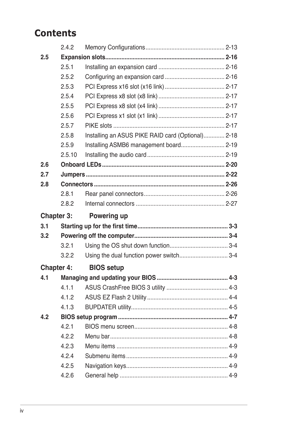 Asus Z9NA-D6 User Manual | Page 4 / 188