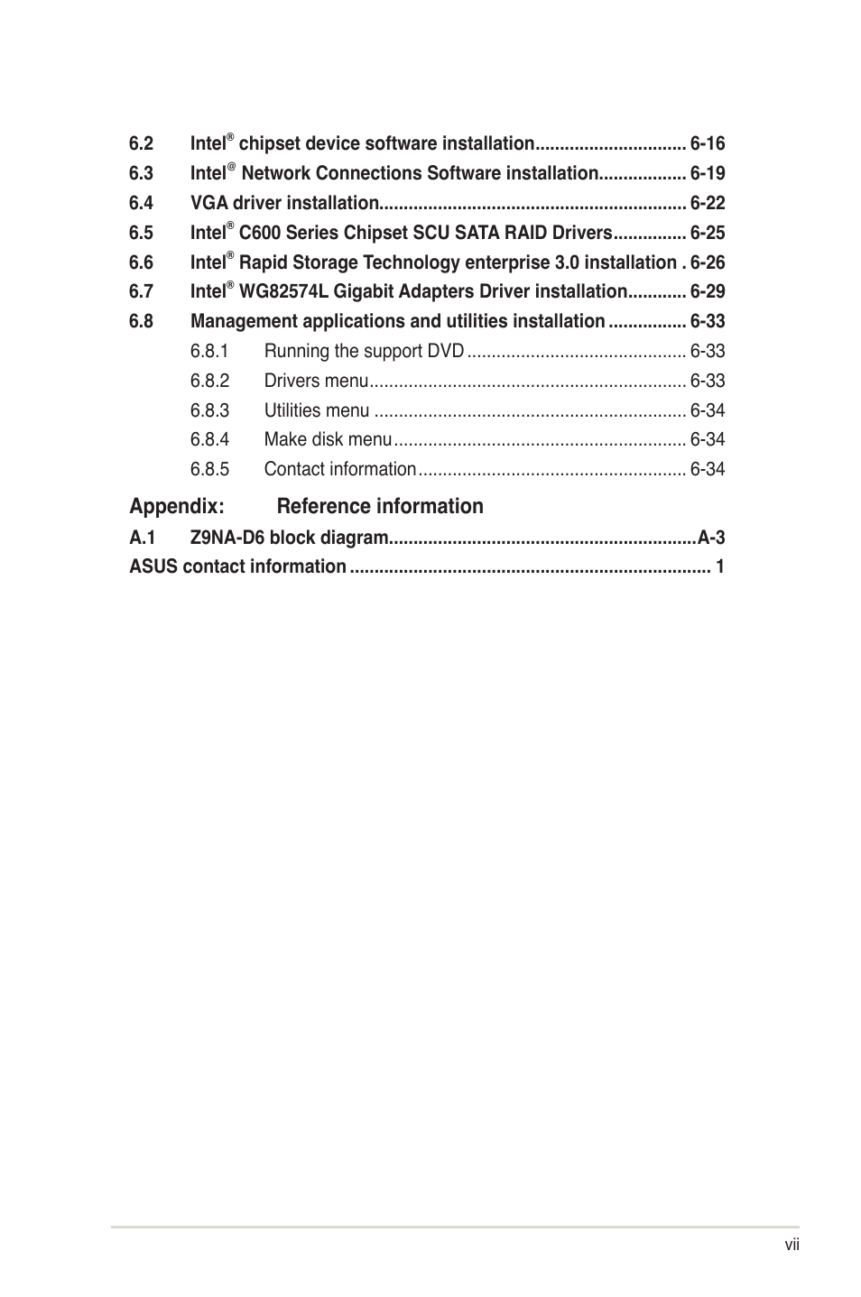 Appendix: reference information | Asus Z9NA-D6 User Manual | Page 7 / 188