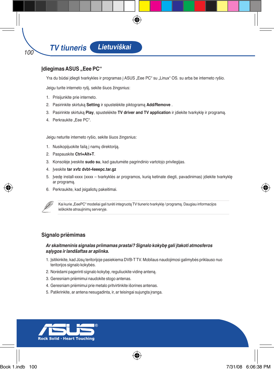 Tv tiuneris, Lietuviškai | Asus My Cinema-U3000Hybrid User Manual | Page 101 / 146