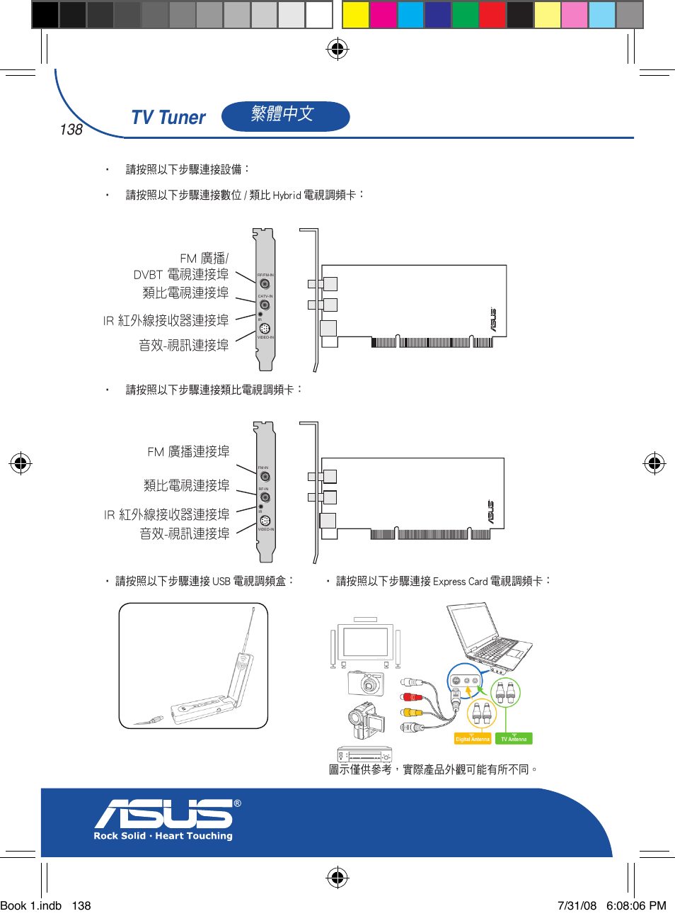 Tv tuner, 繁體中文, Fm 廣播/ dvbt 電視連接埠 類比電視連接埠 ir 紅外線接收器連接埠 音效-視訊連接埠 | Fm 廣播連接埠 類比電視連接埠 ir 紅外線接收器連接埠 音效-視訊連接埠 | Asus My Cinema-U3000Hybrid User Manual | Page 139 / 146