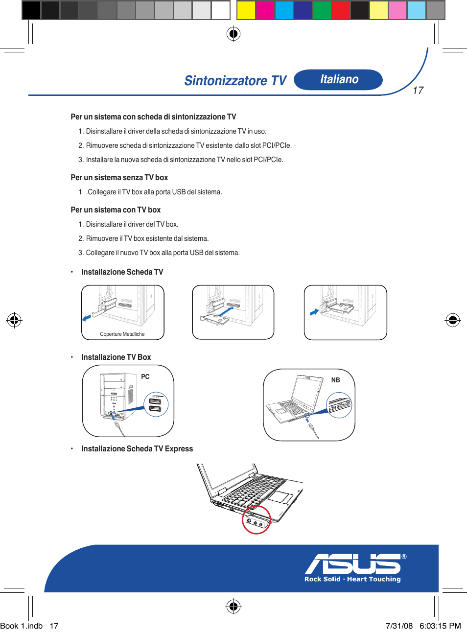 Sintonizzatore tv, Italiano | Asus My Cinema-U3000Hybrid User Manual | Page 18 / 146