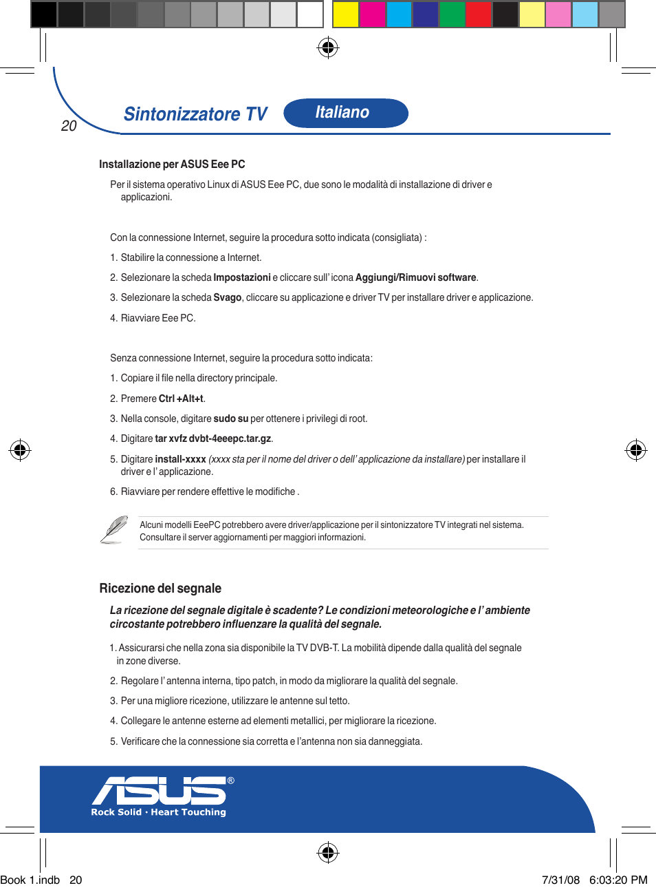 Sintonizzatore tv, Italiano | Asus My Cinema-U3000Hybrid User Manual | Page 21 / 146