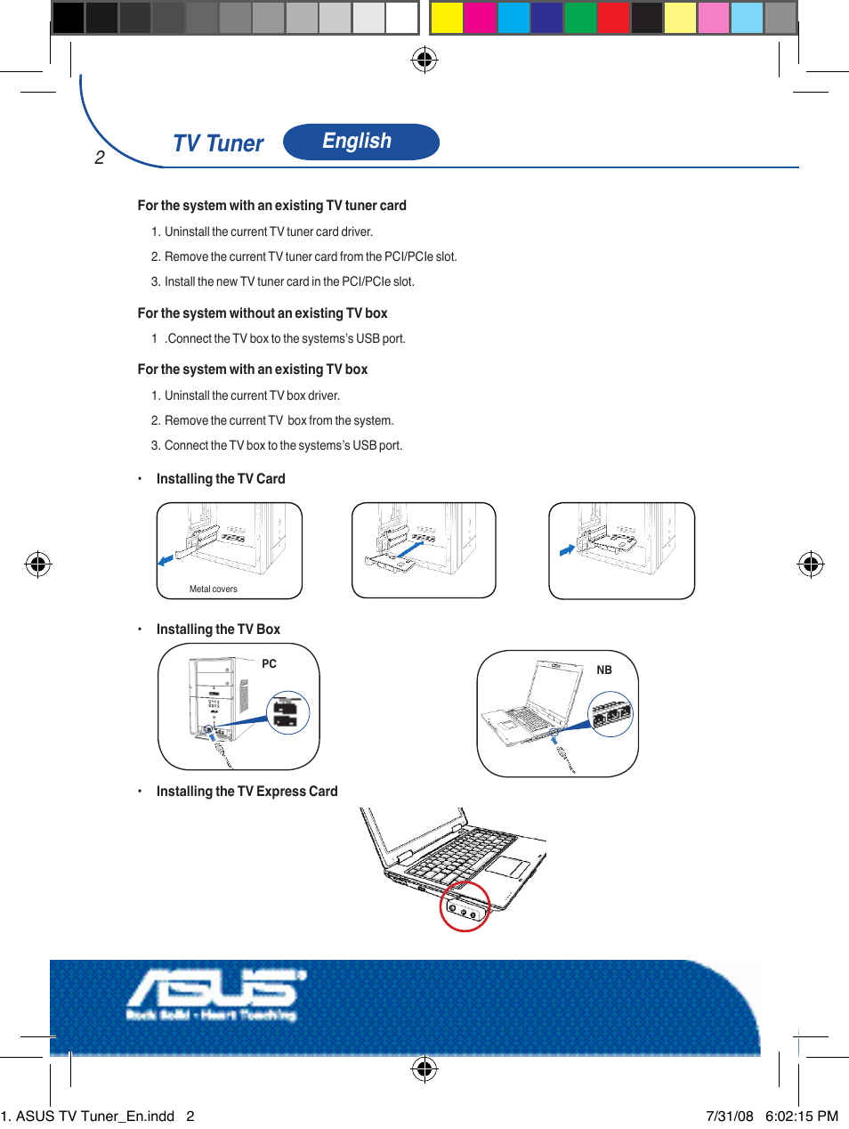 Tv tuner, English | Asus My Cinema-U3000Hybrid User Manual | Page 3 / 146