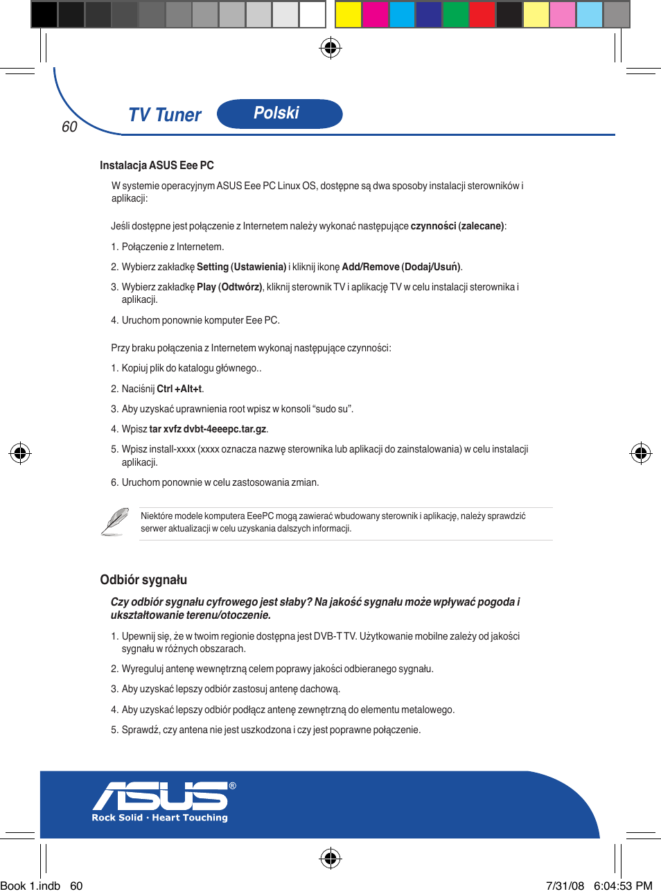 Tv tuner, Polski | Asus My Cinema-U3000Hybrid User Manual | Page 61 / 146