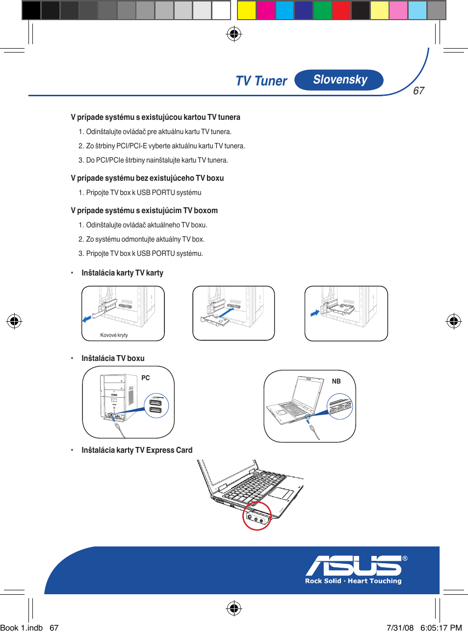 Tv tuner, Slovensky | Asus My Cinema-U3000Hybrid User Manual | Page 68 / 146