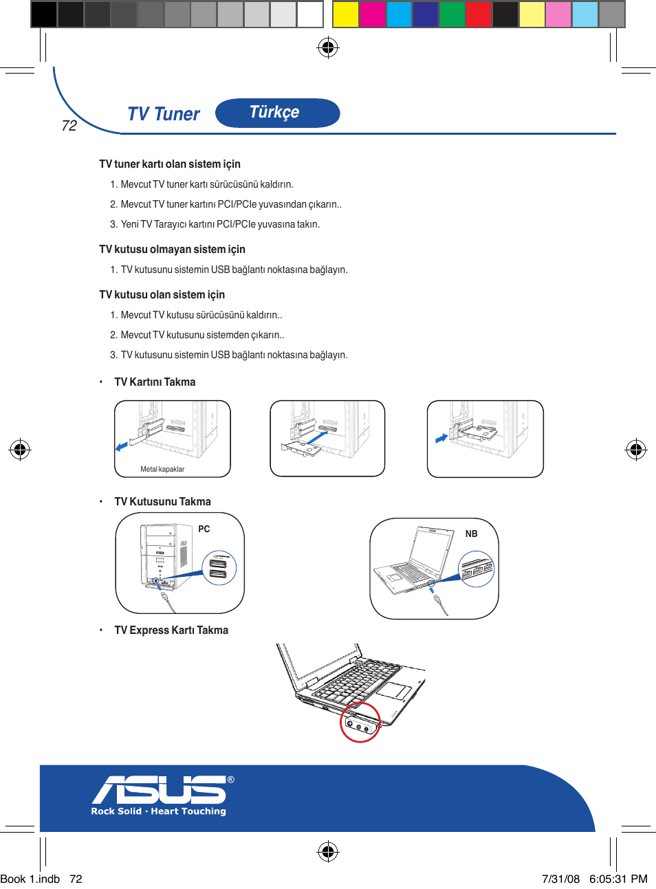 Tv tuner, Türkçe | Asus My Cinema-U3000Hybrid User Manual | Page 73 / 146