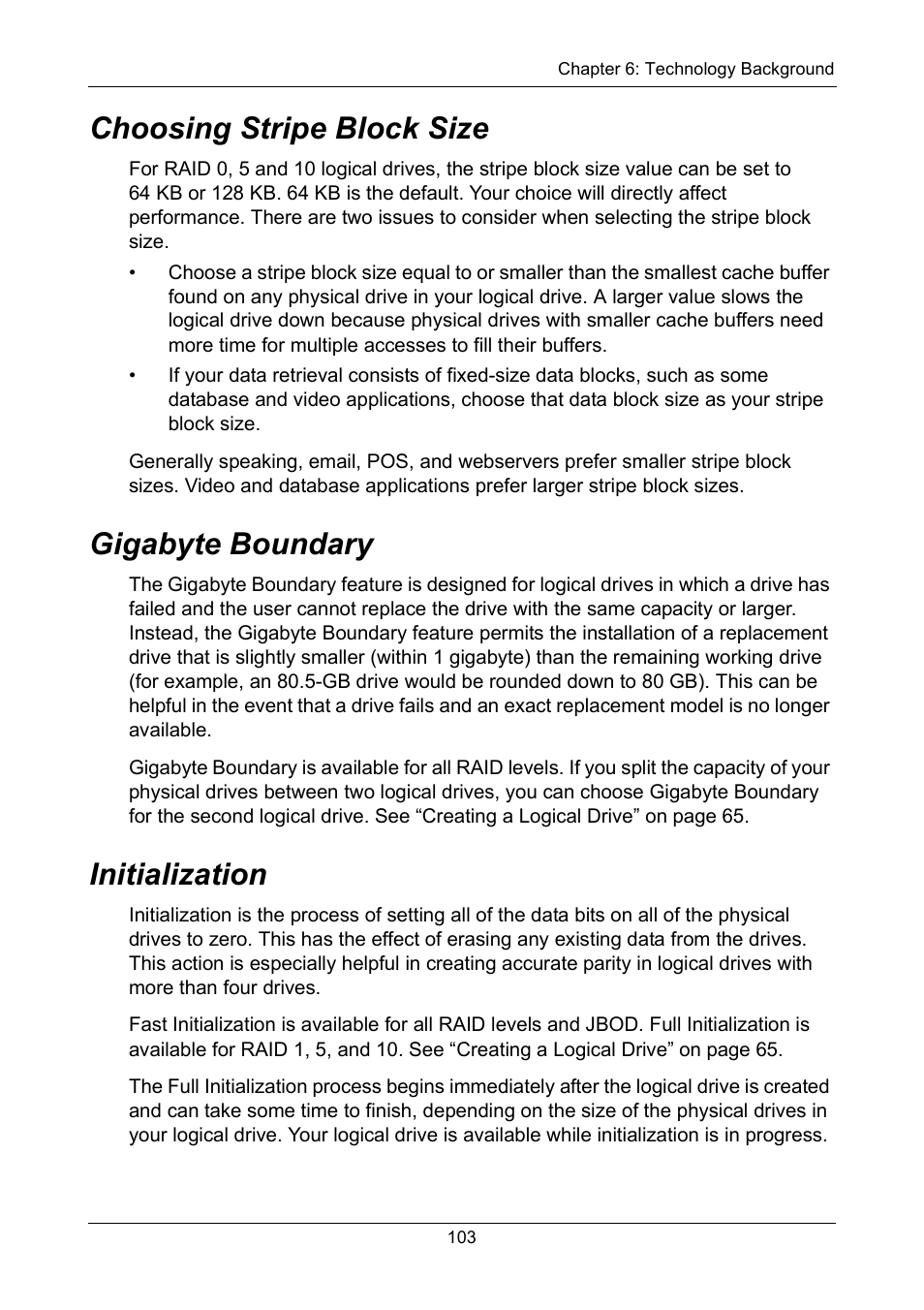 Choosing stripe block size, Gigabyte boundary, Initialization | Asus M3A78-EMH HDMI User Manual | Page 109 / 120