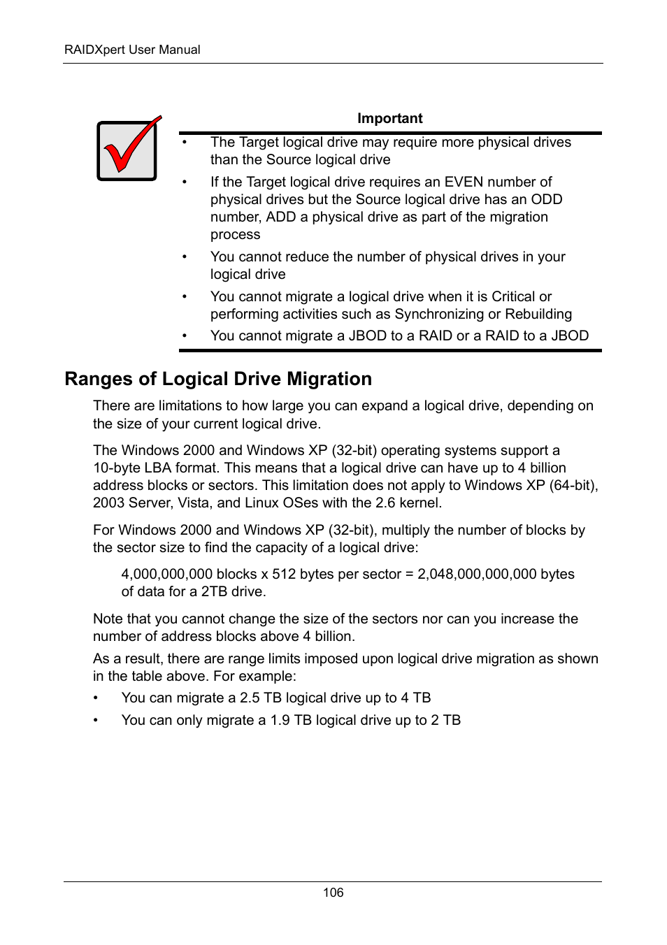 Ranges of logical drive migration | Asus M3A78-EMH HDMI User Manual | Page 112 / 120