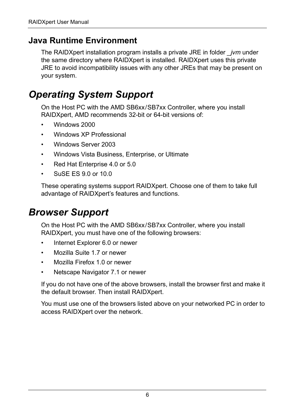 Java runtime environment, Operating system support, Browser support | Operating system support browser support | Asus M3A78-EMH HDMI User Manual | Page 12 / 120