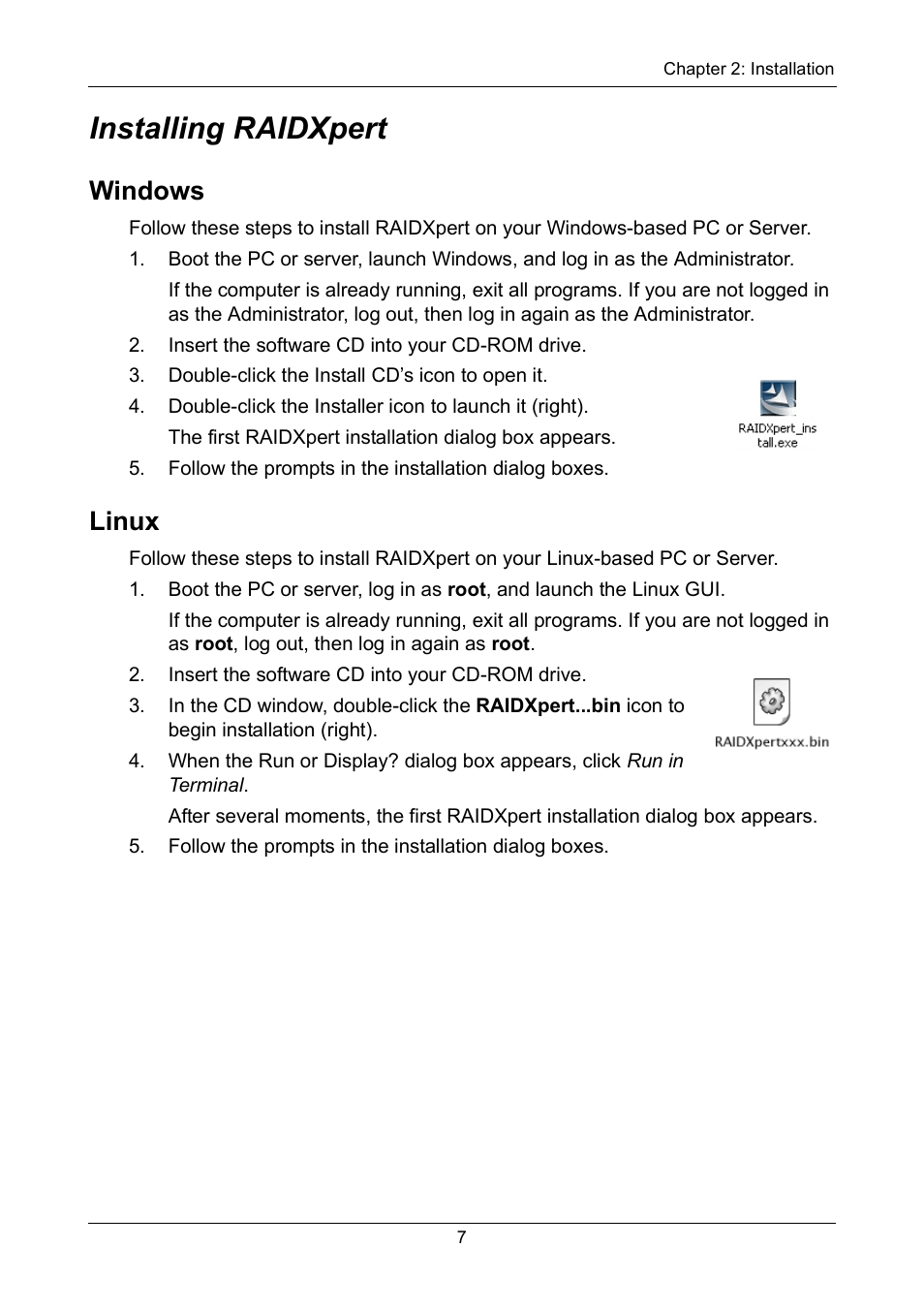 Installing raidxpert, Windows, Linux | Windows linux | Asus M3A78-EMH HDMI User Manual | Page 13 / 120