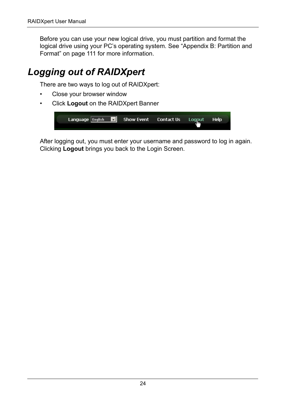 Logging out of raidxpert | Asus M3A78-EMH HDMI User Manual | Page 30 / 120