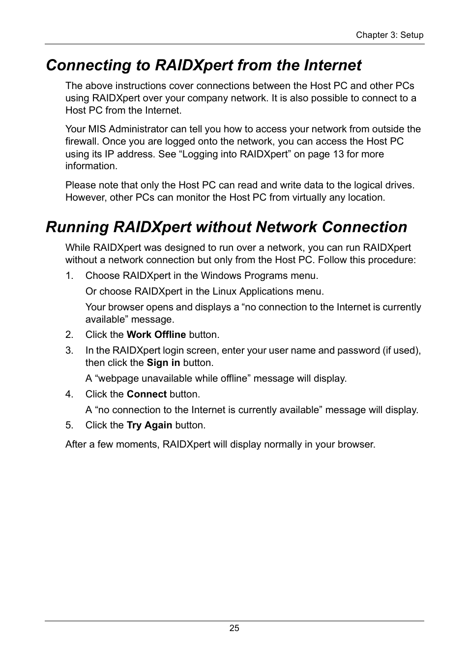 Connecting to raidxpert from the internet, Running raidxpert without network connection | Asus M3A78-EMH HDMI User Manual | Page 31 / 120