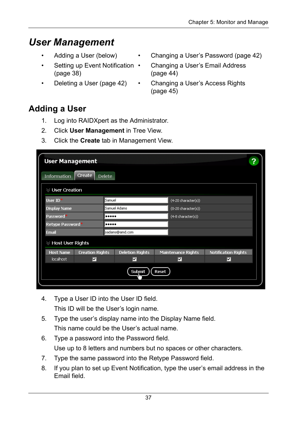 User management, Adding a user | Asus M3A78-EMH HDMI User Manual | Page 43 / 120