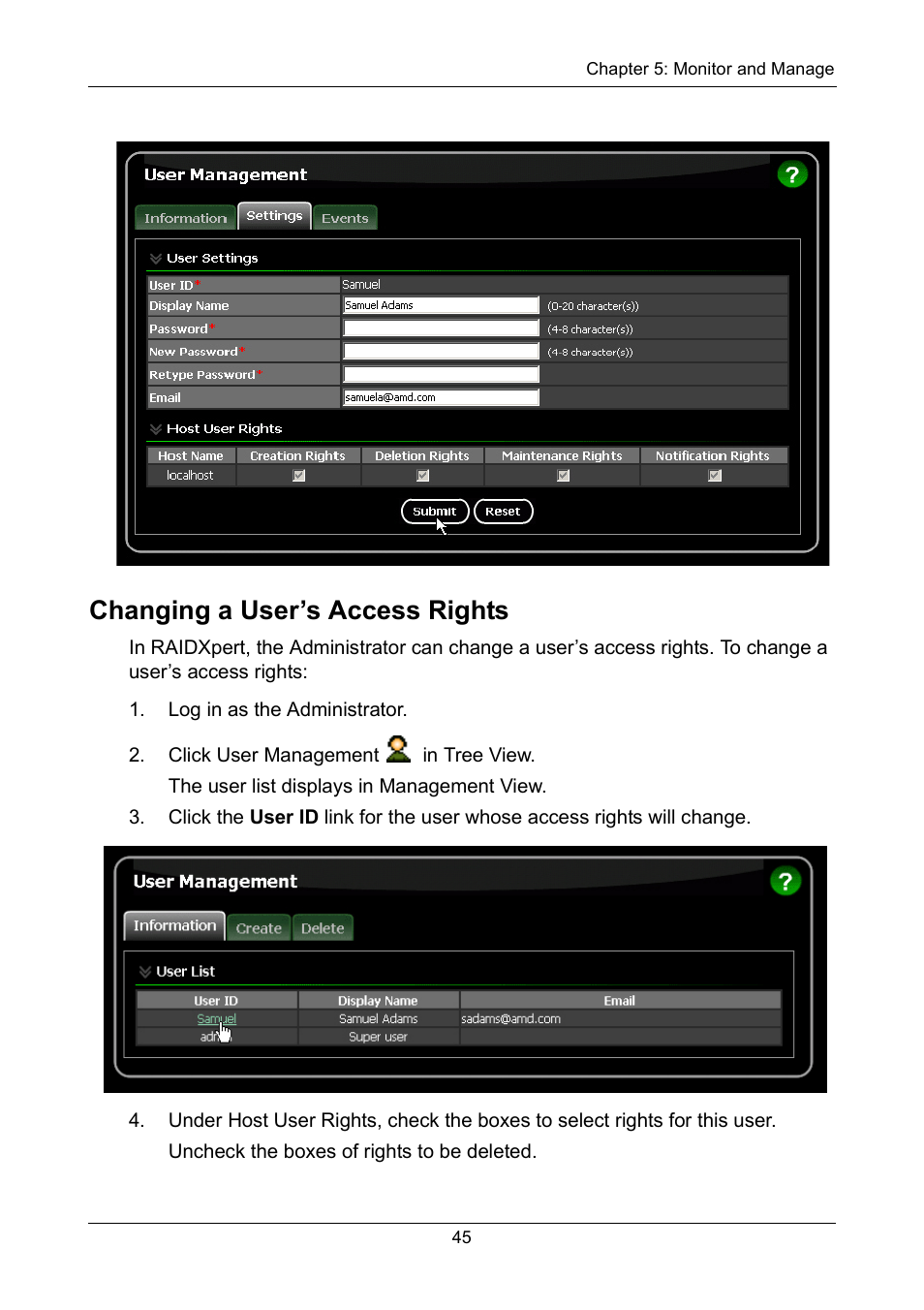 Changing a user’s access rights | Asus M3A78-EMH HDMI User Manual | Page 51 / 120