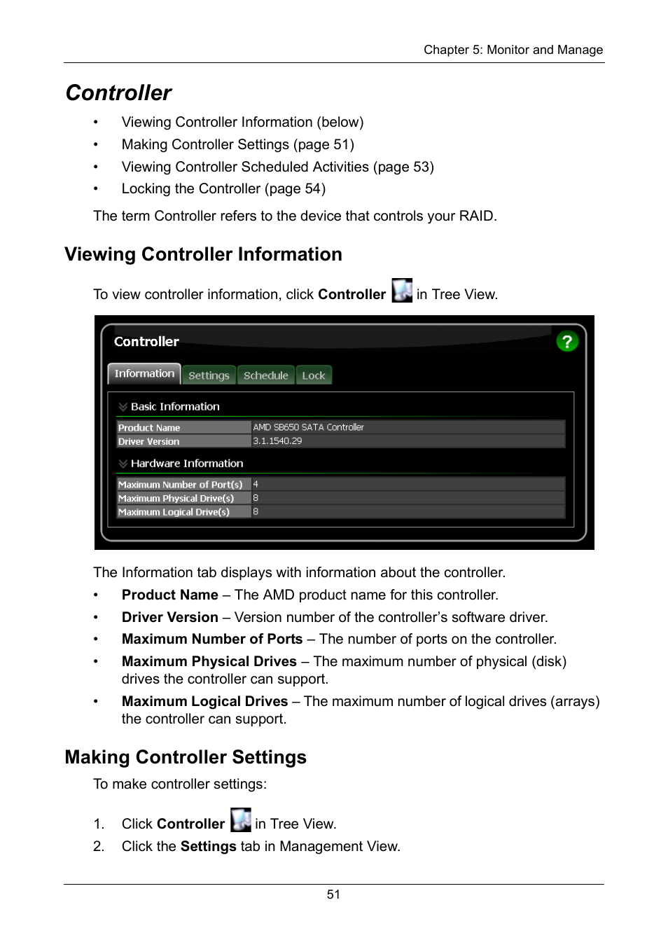 Controller, Viewing controller information, Making controller settings | Asus M3A78-EMH HDMI User Manual | Page 57 / 120