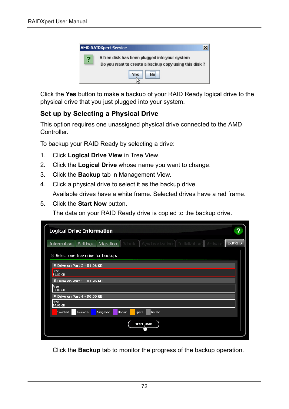 Set up by selecting a physical drive | Asus M3A78-EMH HDMI User Manual | Page 78 / 120