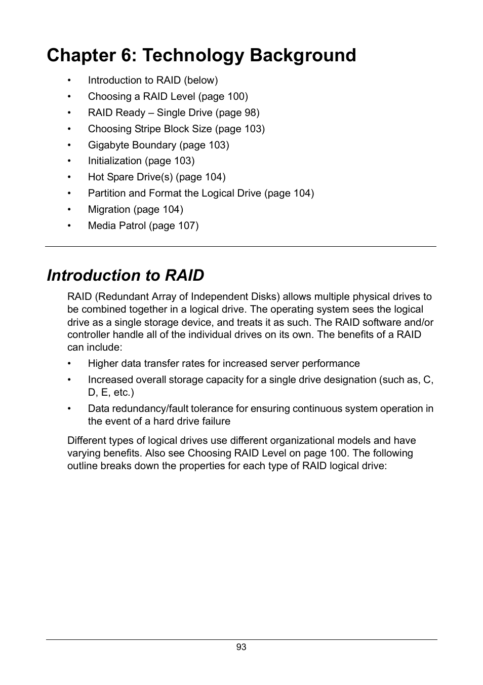 Chapter 6: technology background, Introduction to raid | Asus M3A78-EMH HDMI User Manual | Page 99 / 120